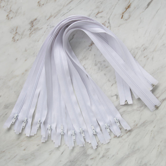 16 inch white invisible zipper