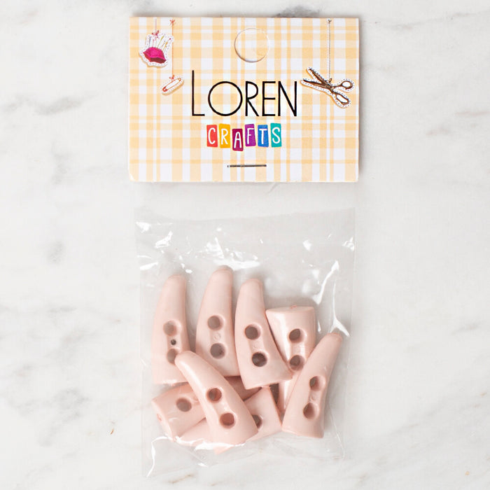 Loren Crafts 8'li açık pembe çoban düğme - 138