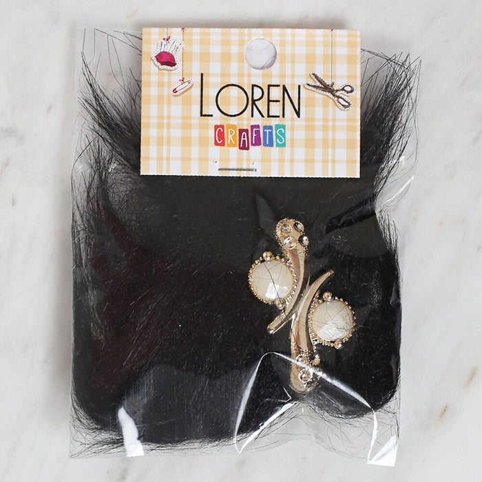 Loren Crafts Patik Süsü 1 Çift - Siyah