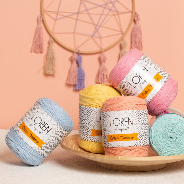 Loren Cotton Macrame Sarı - R086