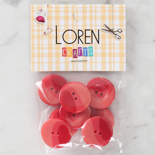 Loren Crafts 8'li Düğme Kırmızı - 1128
