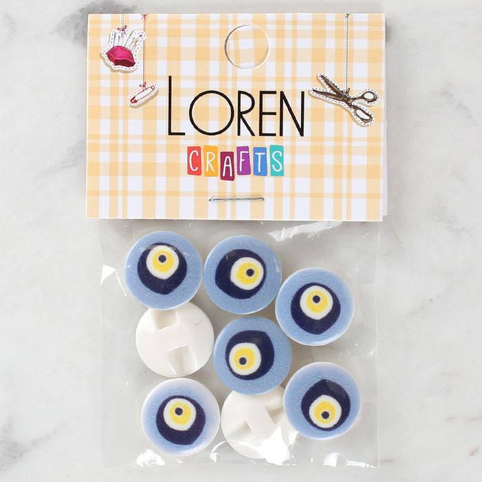 Loren Crafts 8'li Nazar Boncuğu Düğme - 1238