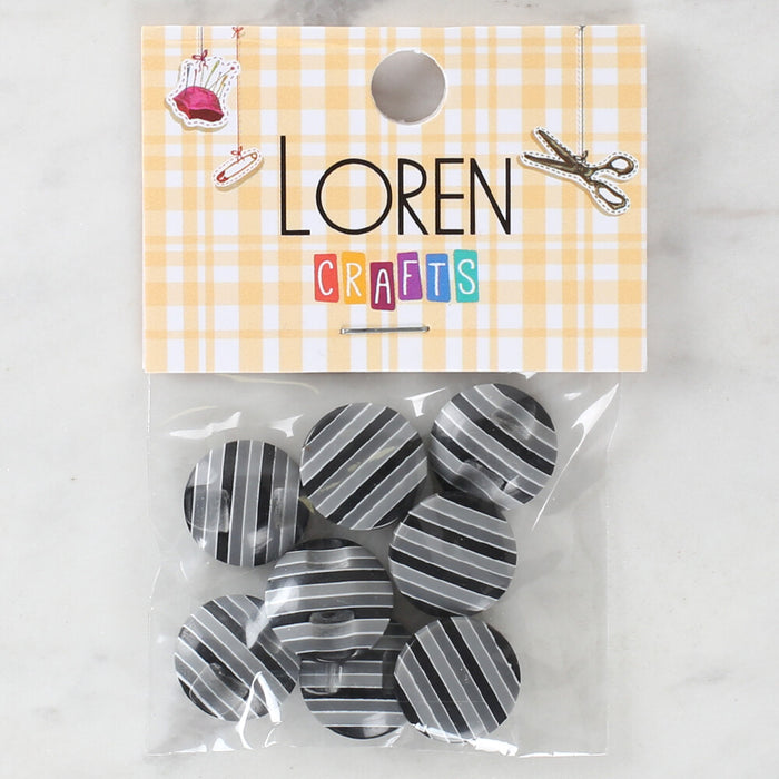 Loren Crafts 8'li Desenli Düğme - 1098