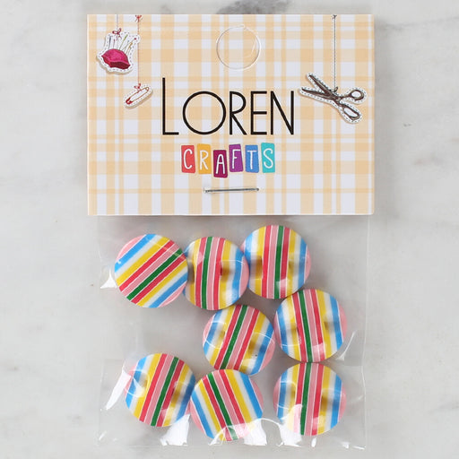 Loren Crafts 8'li Desenli Düğme - 1096