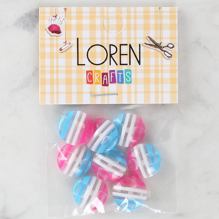 Loren Crafts 8'li Desenli Düğme - 1093