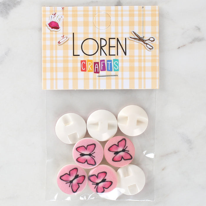 Loren Crafts 8'li Kelebek Düğme - 1031