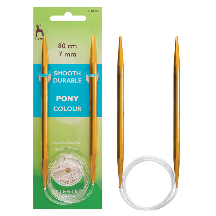 Pony Colour Smooth Durable 80 cm 7 mm Sarı Misinalı Örgü Şişi - 48415