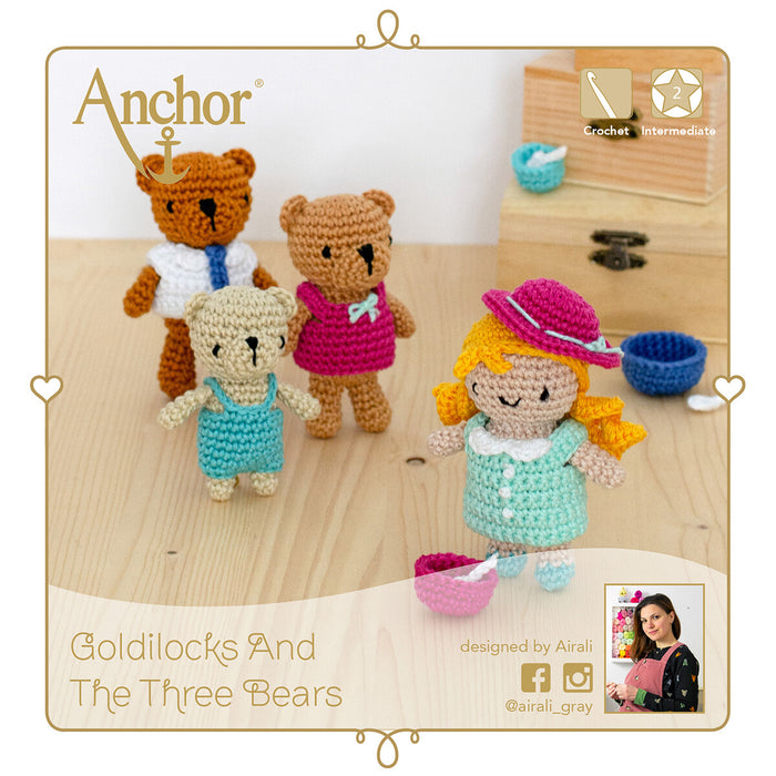 Anchor Altın Bukleler ve Üç Ayı Amigurumi Kiti - A28C003-09061