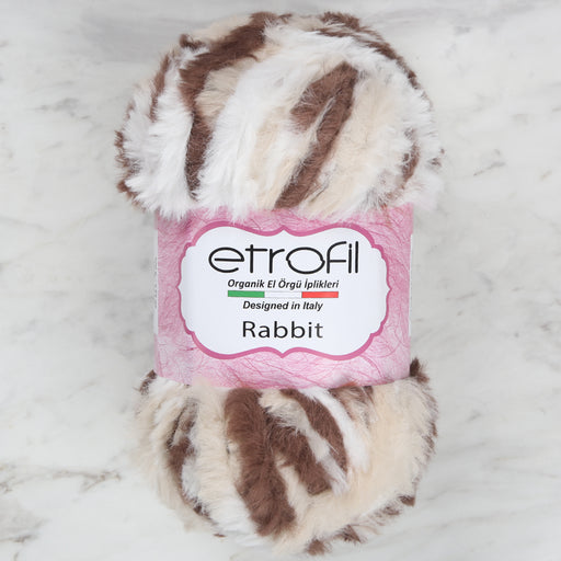Etrofil Rabbit Kahverengi Ebruli El Örgü İpliği - 77116