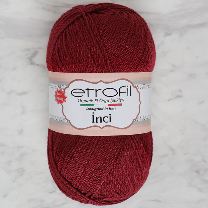 Etrofil İnci Bordo El Örgü İpi - 73104