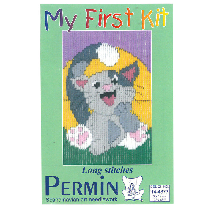 Permin My First Kit 8x12 cm Kedi Desenli ocuk Uzun leme Nak Kiti 14 4873