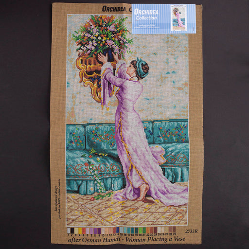 Orchidea 40x70cm Osman Hamdi Vazo Yerleştiren Kız Baskılı Goblen - 2733R