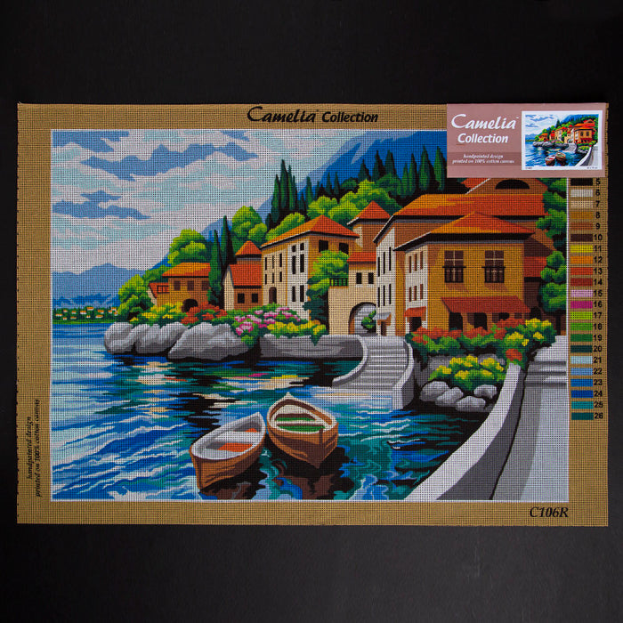 ORCHİDEA 50 x 70 cm Nehir Kenarındaki Şehir Baskılı Goblen C106R