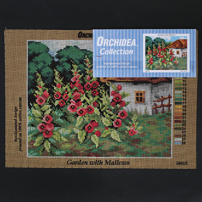 Orchidea 24x30 cm Garden With Mallows Baskılı Goblen 2461H