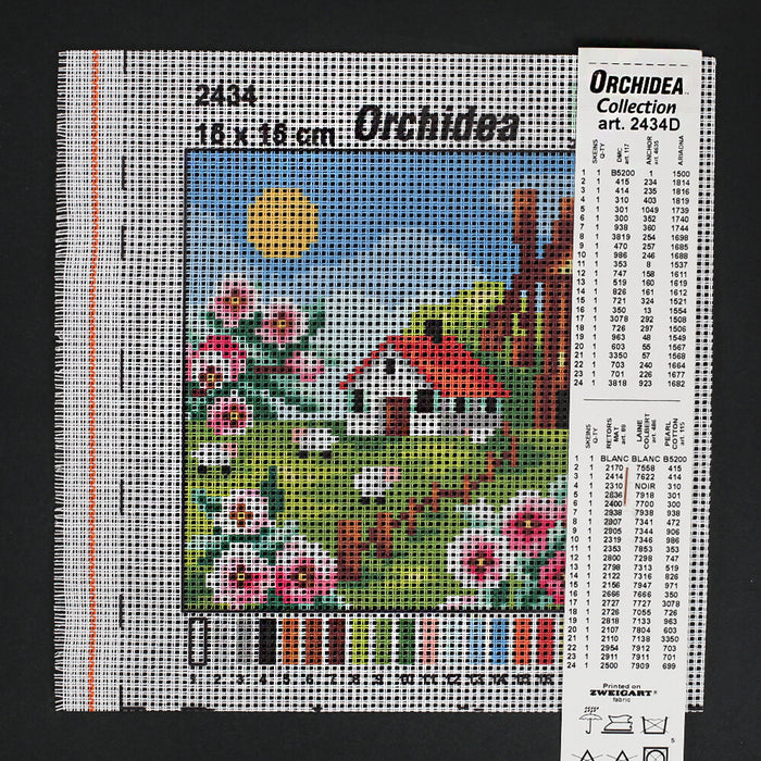 Orchidea 15x15 cm Baskılı Goblen 2434D