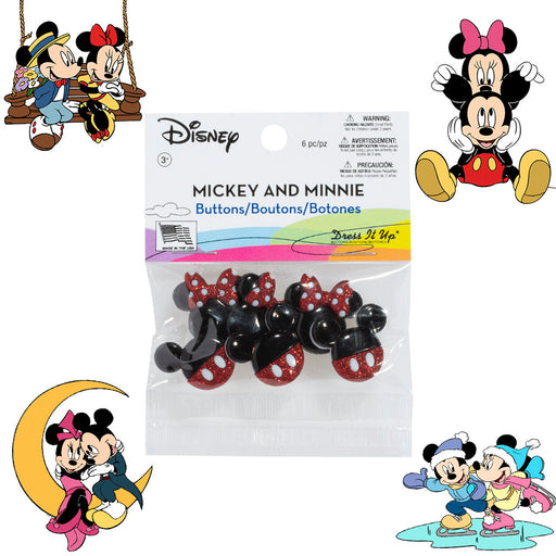 Dress It Up Mickey and Minnie Dekoratif Düğme - 7718