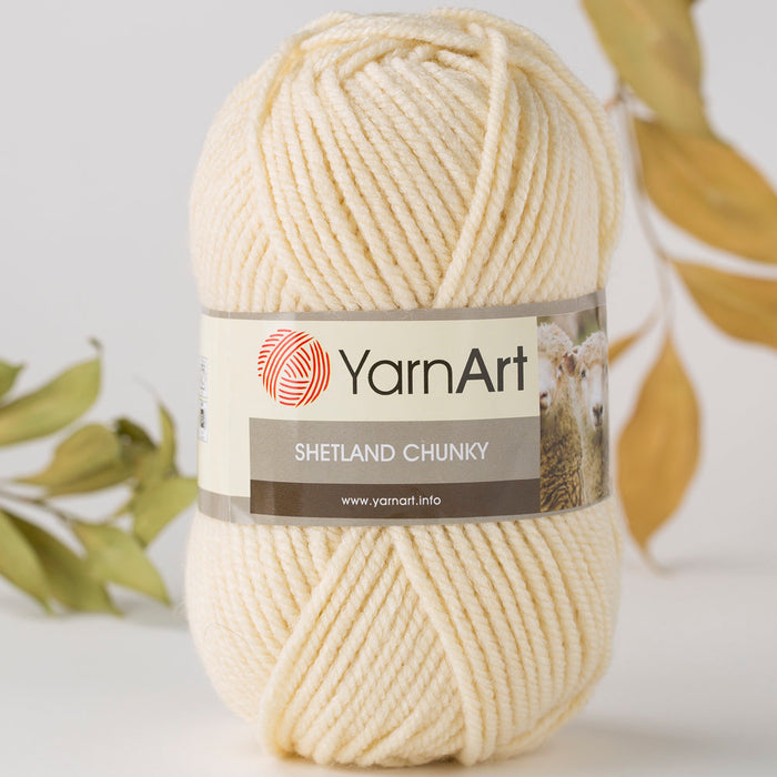 Yarnart Shetland Chunky Krem El Örgü İpi - 603