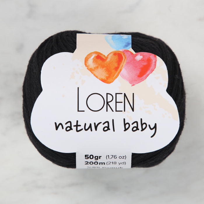 Loren Natural Baby Siyah El Örgü İpi - R004