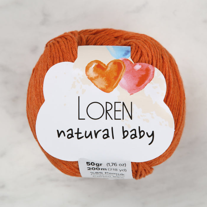 Loren Natural Baby Turuncu El Örgü İpi - R096