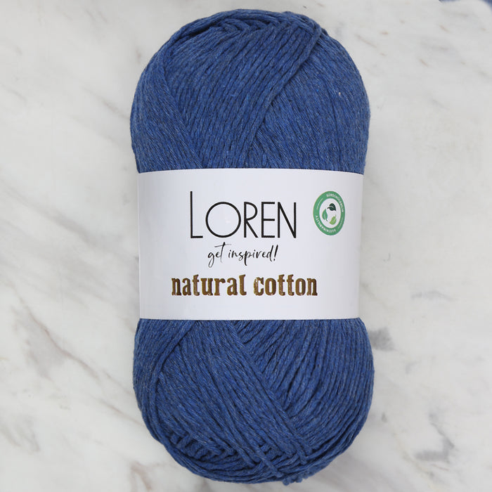 Loren Natural Cotton Kot Mavisi El Örgü İpi - R101