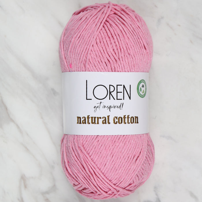 Loren Natural Cotton Pembe El Örgü İpi - R100