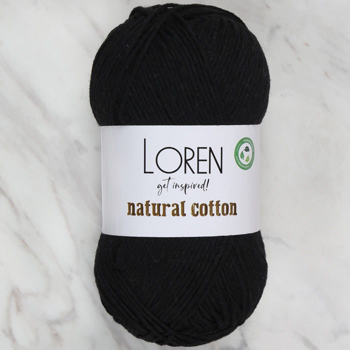 Loren Natural Cotton Siyah El Örgü İpi - R004