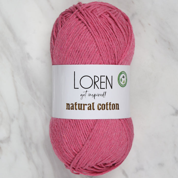 Loren Natural Cotton Fuşya El Örgü İpi - R095