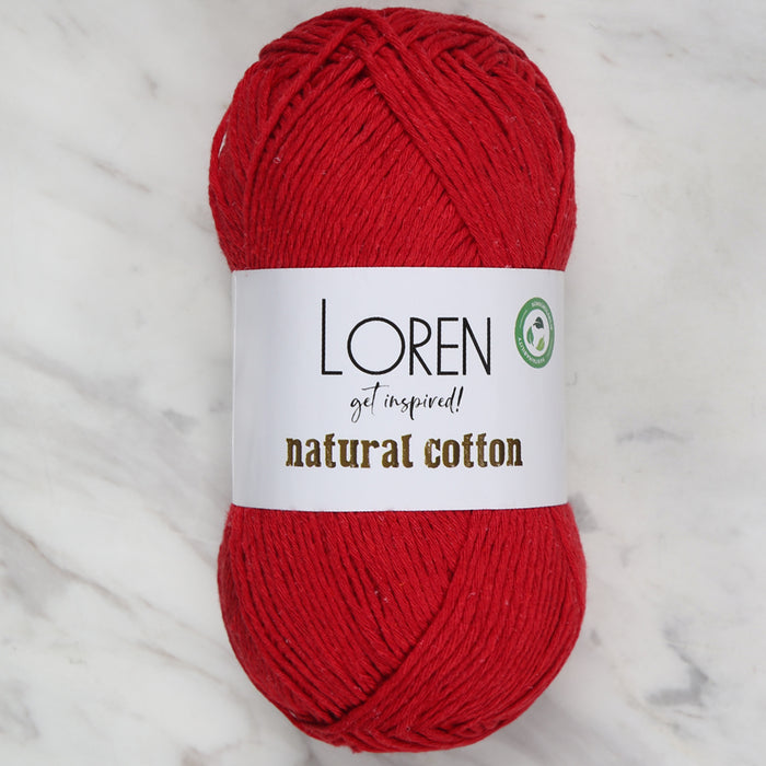 Loren Natural Cotton Kırmızı El Örgü İpi - R099