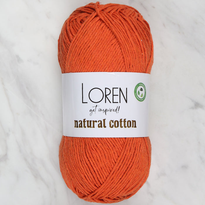 Loren Natural Cotton Koyu Turuncu El Örgü İpi - R096