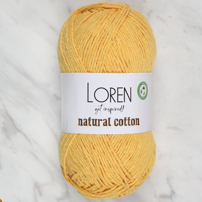 Loren Natural Cotton Hardal Sarı El Örgü İpi - R002