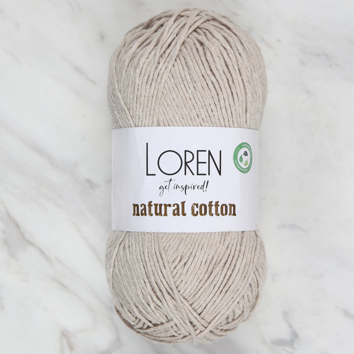 Loren Natural Cotton Taş Rengi El Örgü İpi - R089