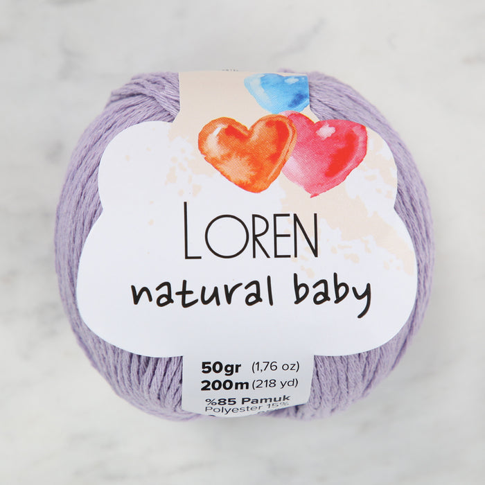 Loren Natural Baby Lila El Örgü İpi - R020