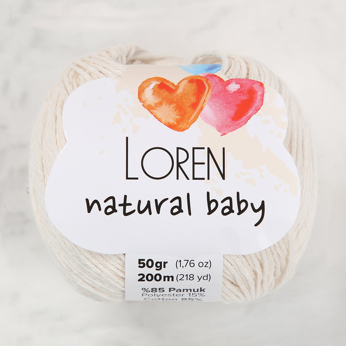 Loren Natural Baby Krem El Örgü İpi - R083