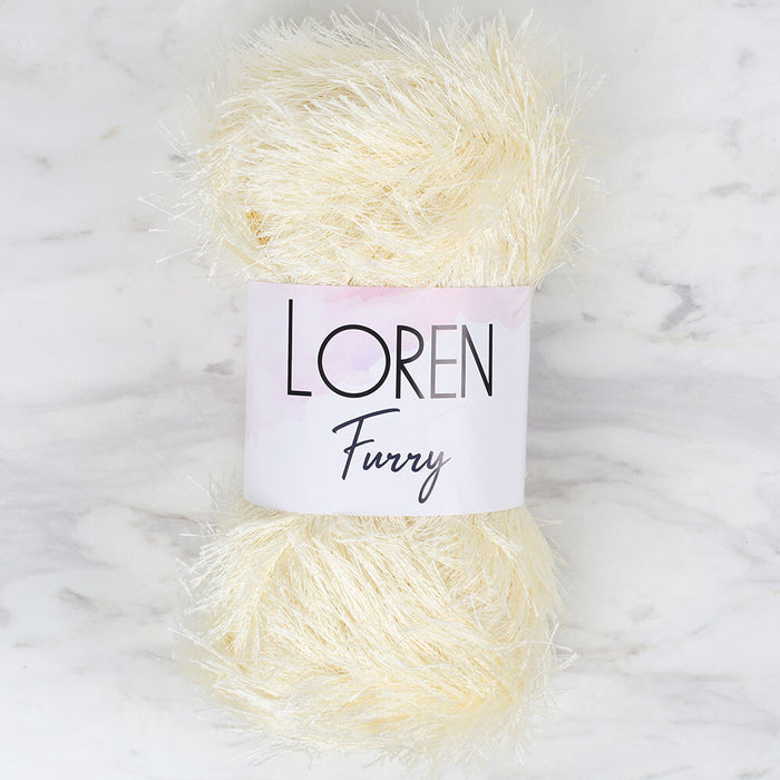 Loren Furry Krem El Örgü İpi - RF065