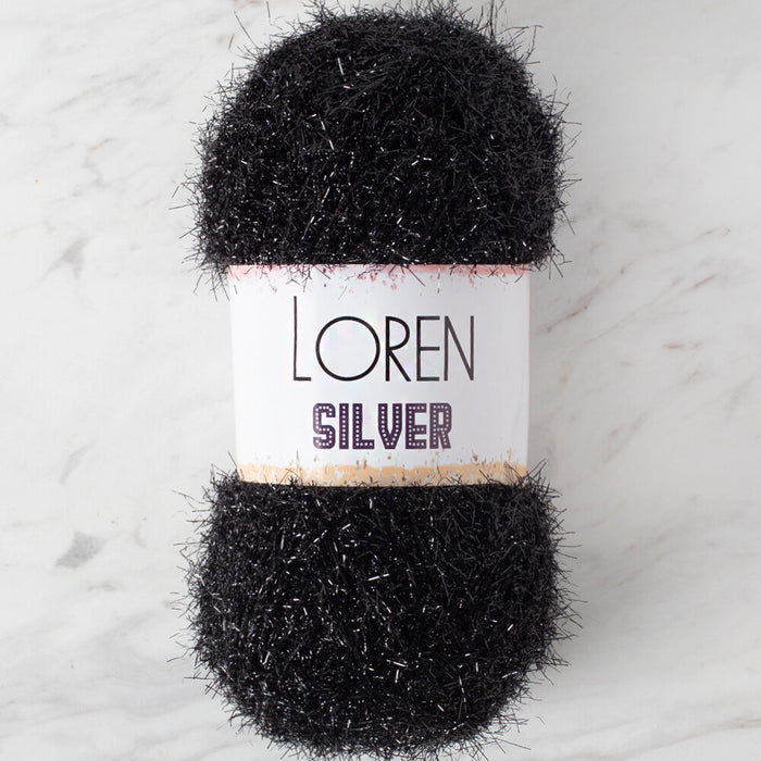  LOREN SILVER SİYAH EL ÖRGÜ İPİ - RS1001