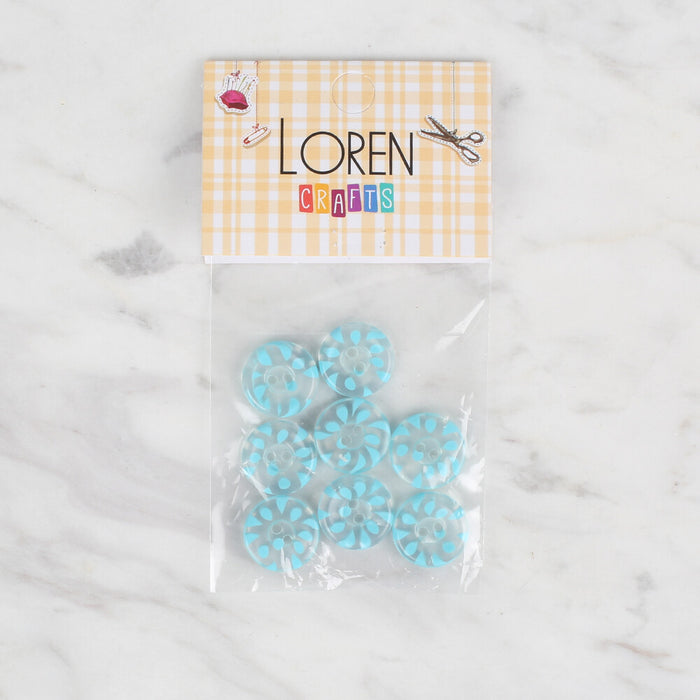 Loren Crafts 8'li Turkuaz Düğme - 31