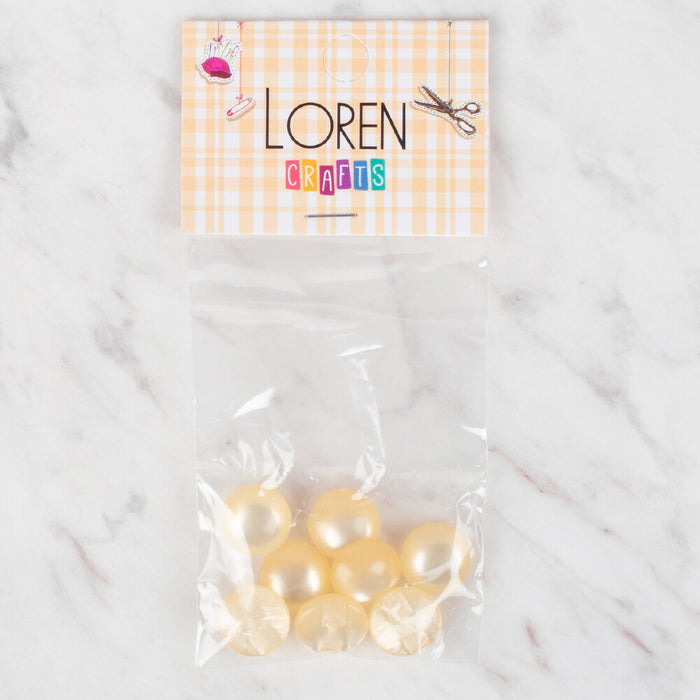 Loren Crafts 8'li Açık Sarı Düğme - 50