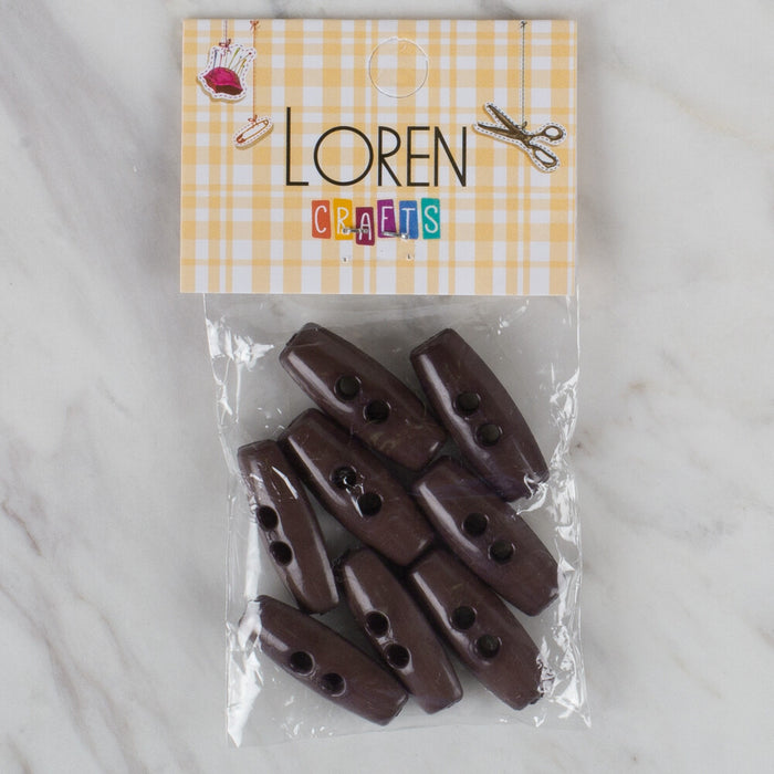 Loren Crafts kahverengi 8'li çoban düğmesi - 63