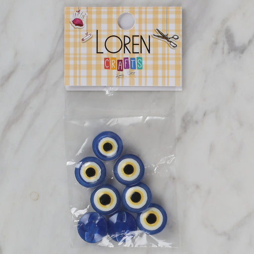 Loren Crafts koyu mavi 8'li nazar boncuğu düğme - 159