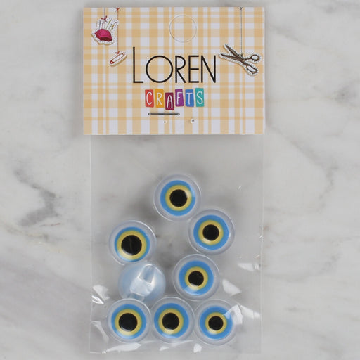 Loren Crafts buz mavi 8'li nazar boncuğu düğme - 161