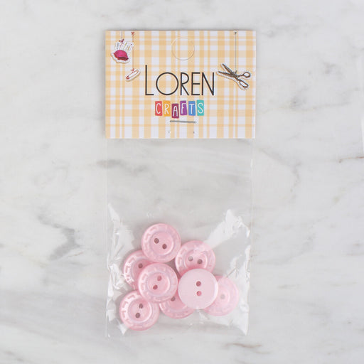 Loren Crafts 8'li Pembe Düğme - 188
