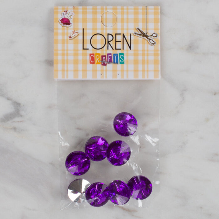 Loren Crafts mor 8'li düğme - 200