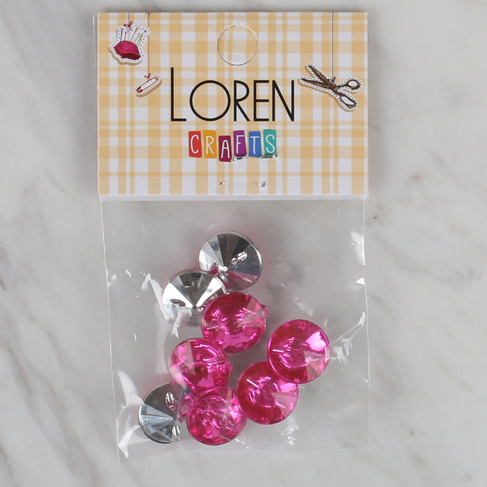 Loren Crafts pembe 8'li düğme - 203