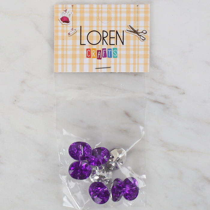 Loren Crafts mor 8'li düğme - 236