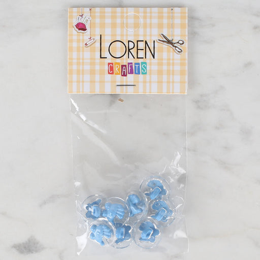 Loren Crafts 8'li Şeffaf Mavi Bebek Arabası Düğme - 262