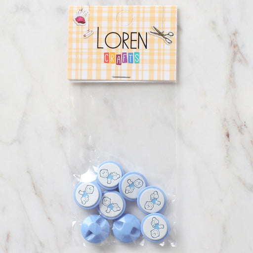 Loren Crafts 8'li Mavi Bebek Düğme - 369