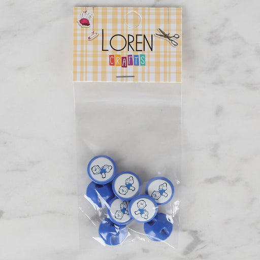 Loren Crafts 8'li Mavi Bebe Düğme - 371