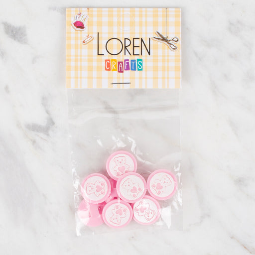 Loren Crafts 8'li Pembe Düğme - 407