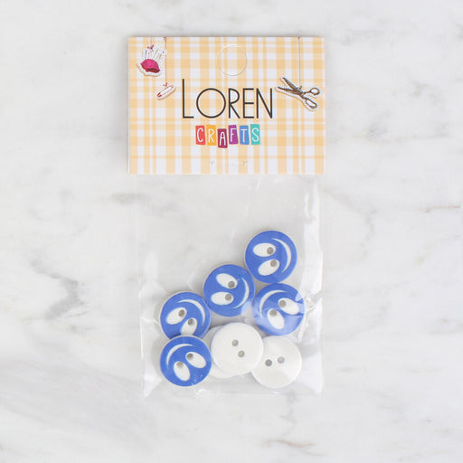 Loren Crafts 8'li gülen yüz mavi - 524