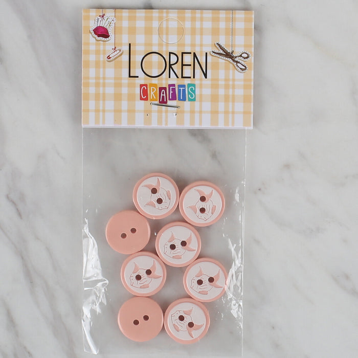 Loren Crafts somon 8'li balık düğme - 569